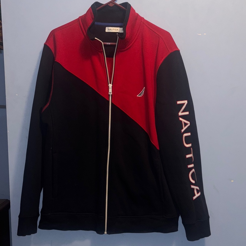 Nautica Red and Black Full-Zip Jacket
